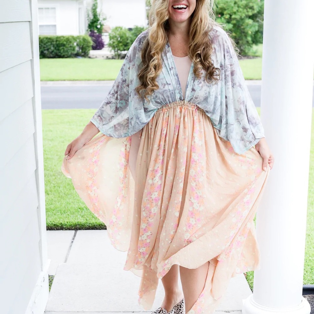 Free People Gauzy Drape Duster Kimono NWOT
